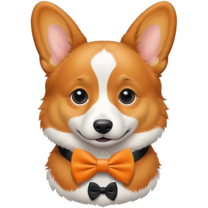 Corgi with black bow tie emoji