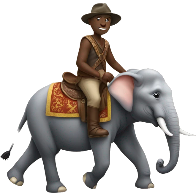 Elephant riding a horse ￼ emoji