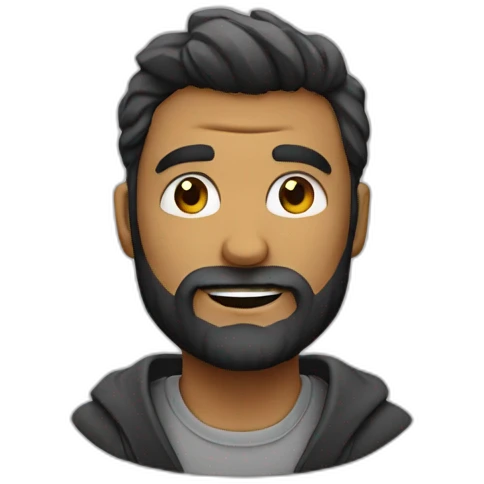 Mec chauve avec barbe emoji