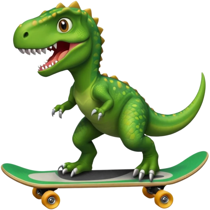 Dinosaur on a skateboard emoji