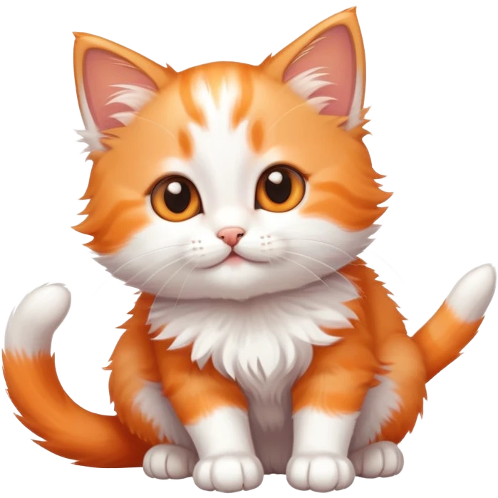 Cute kitten stretching emoji