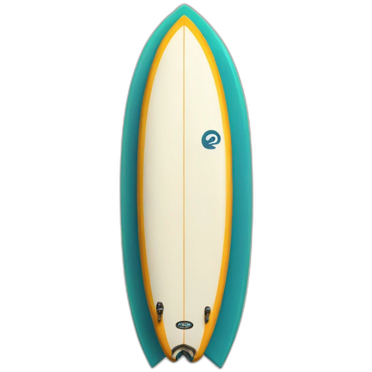 Surfboard with rocket emoji