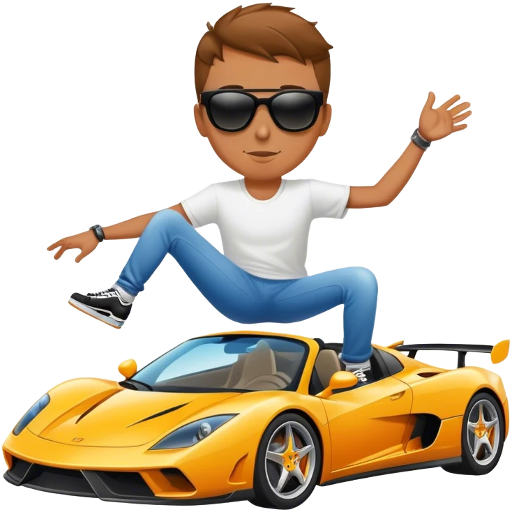 Skater on supercar emoji
