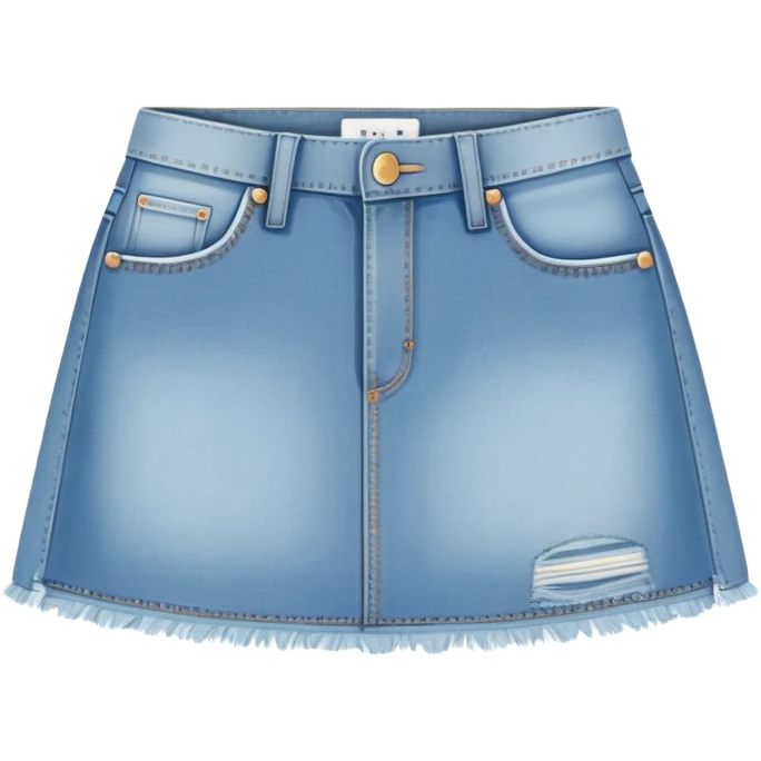 super realistic light denim mini skirt emoji