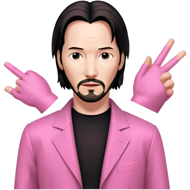 Keanu Reeves Neo Matrix pink emoji