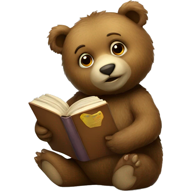 small bear with book emoji