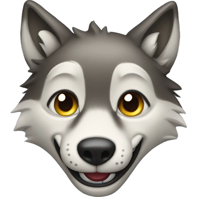 wolf smiling emoji