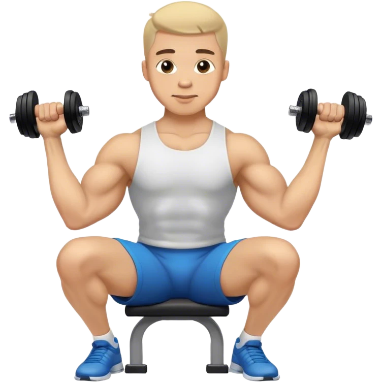 man seated dumbbell wrist curl emoji