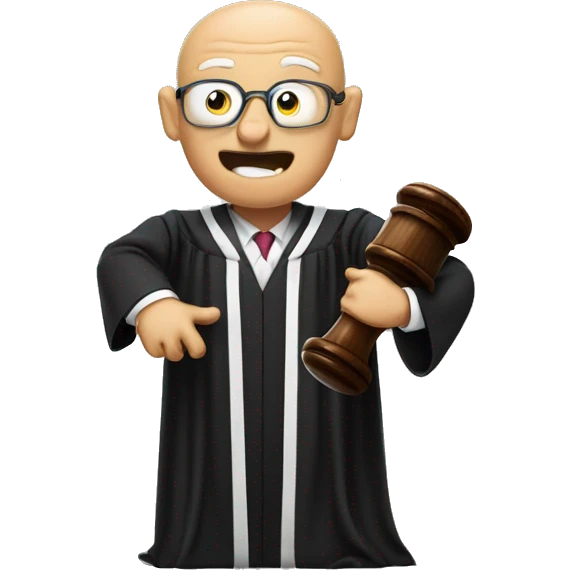 surprised judge with gavel emoji