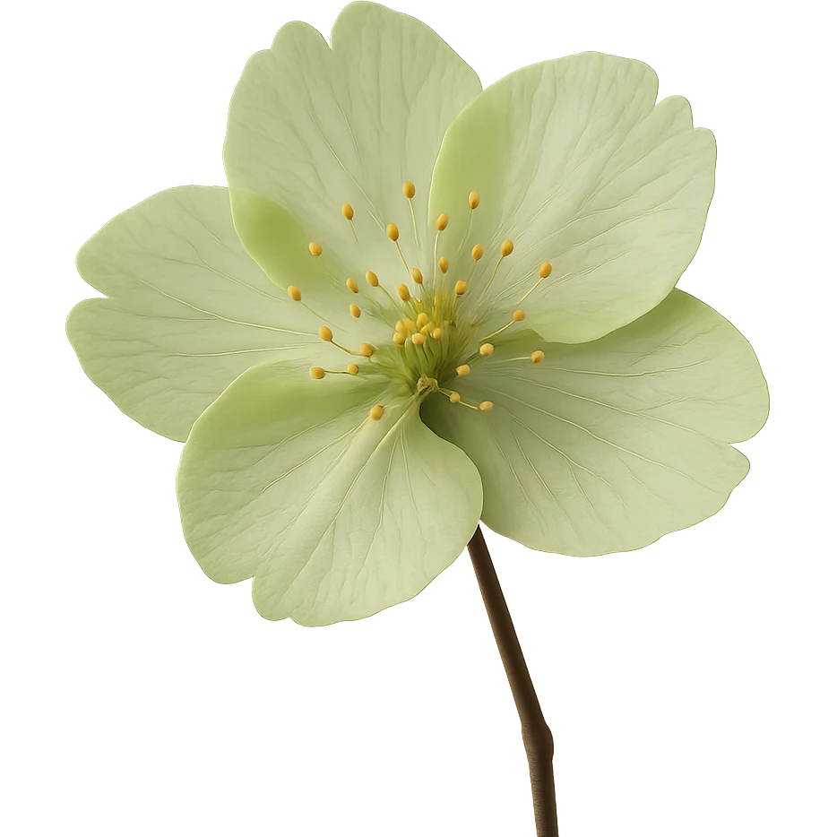 show  one green cherry blossom, remove background emoji