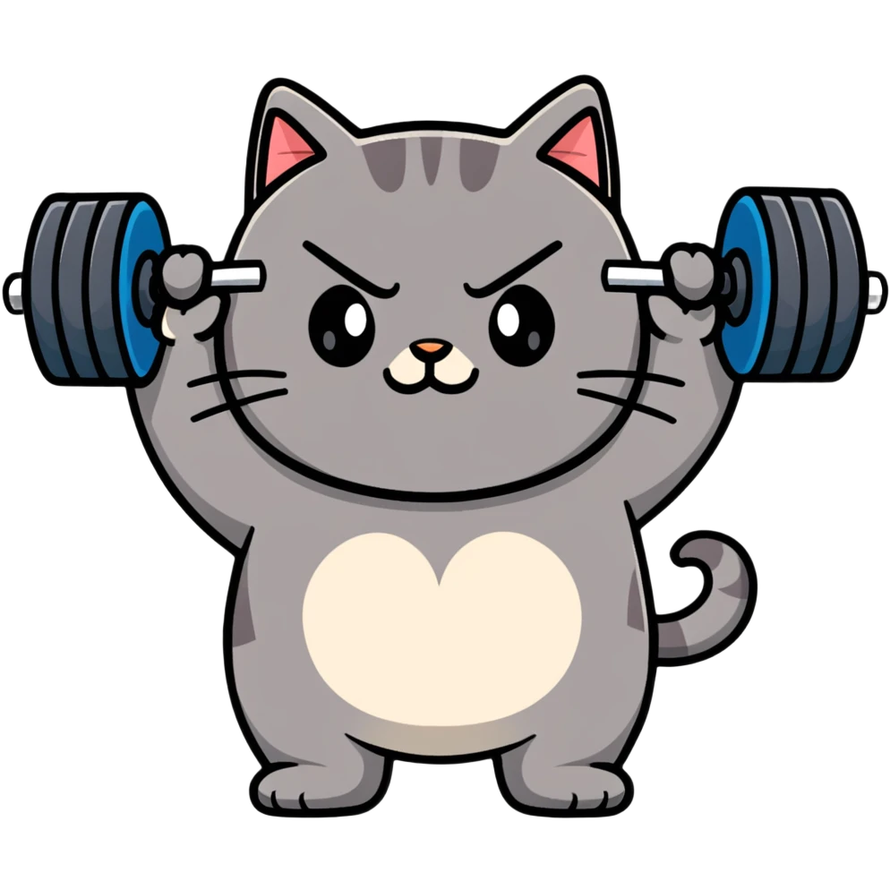 fat cat lifting weights emoji
