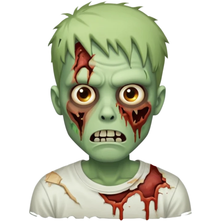 Zombie guy ios emoji wearing a white t shirt emoji