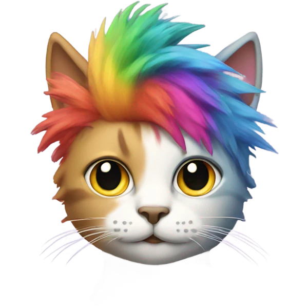 cat with a rainbow mohawk emoji