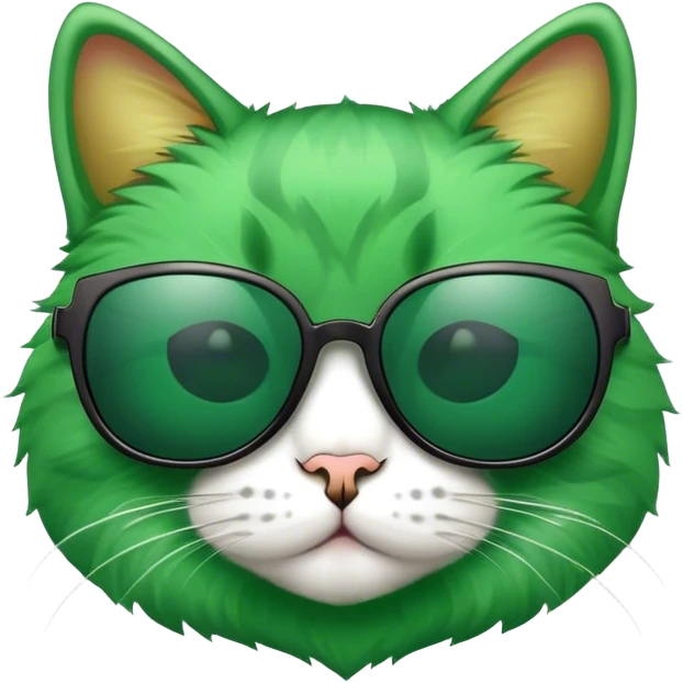 Cat with sunglasses green emoji