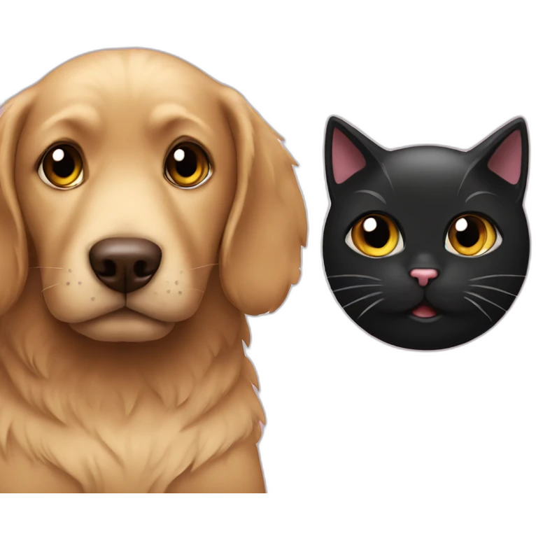 dog loves black cat emoji