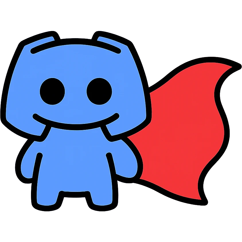 Discord logo mascot with flowing cape emoji