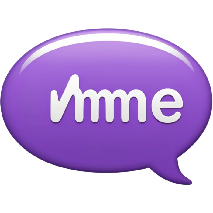 Purple Speech bubble sticker that says "me" in white letters by  emoji