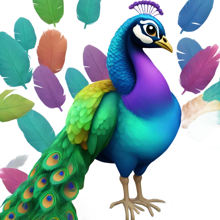 Peacock wearing a hoodie emoji