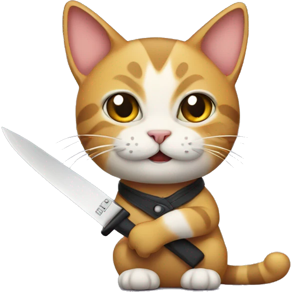 Cat holding a knife emoji