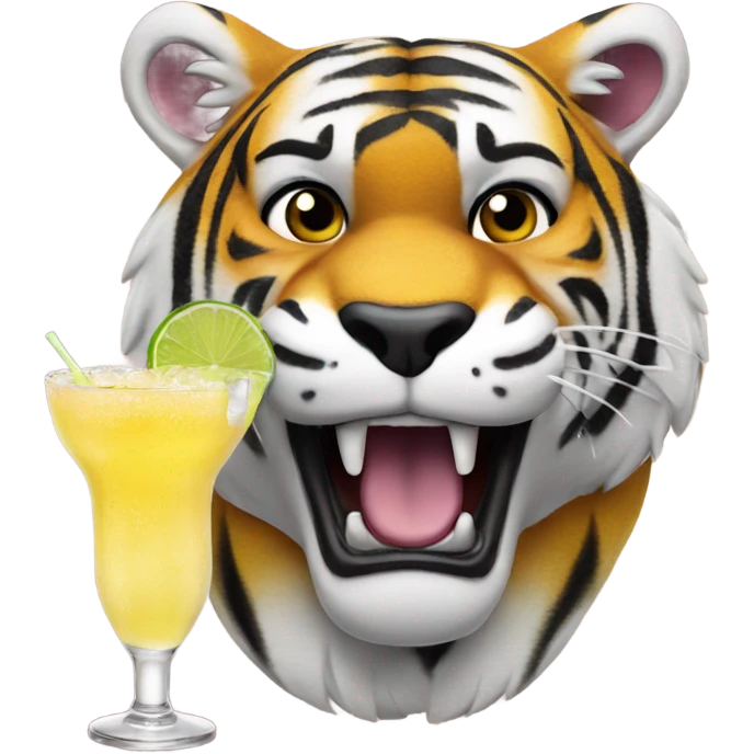 LSU Mike the Tiger with margarita  emoji