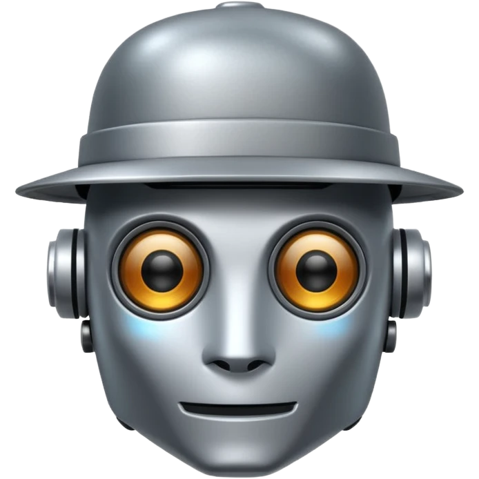 Robot with a hat on emoji