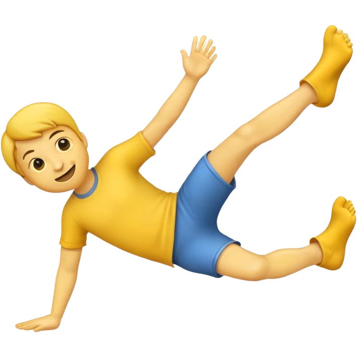 Emoji kicking his feet behind his head emoji