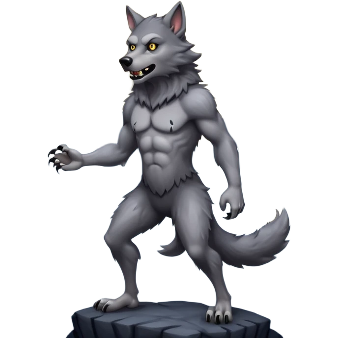 A werewolf on a cloudy night with a full moon emoji