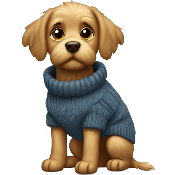 A griffon dog with a sweater emoji