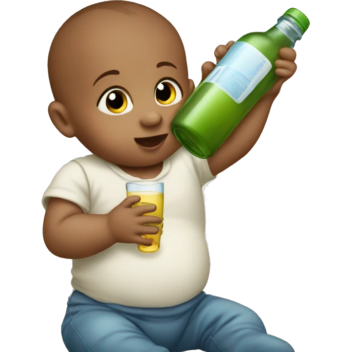 A baby drinking a bottle emoji