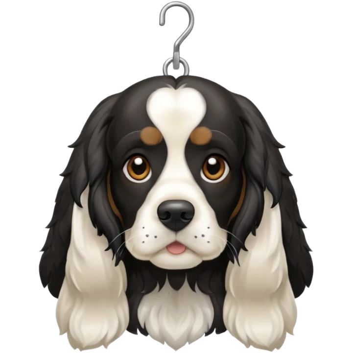 Собака русский кокер спаниель черно-белого цвета emoji