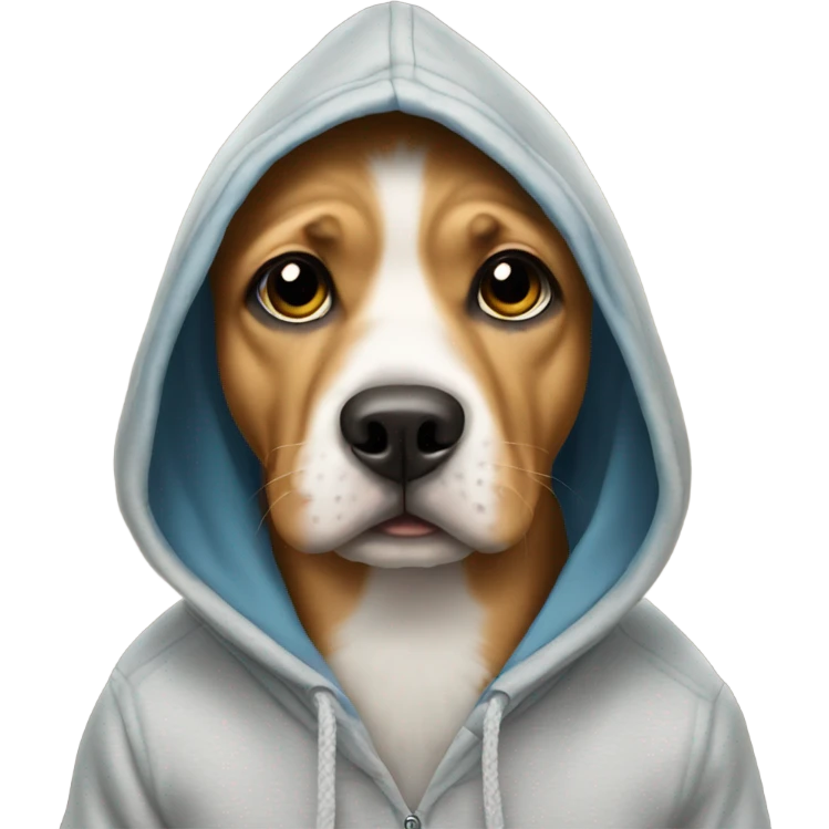 Cute dog wearing hoodie  emoji