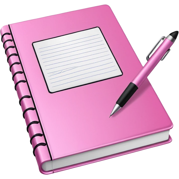 pink book and note pen emoji