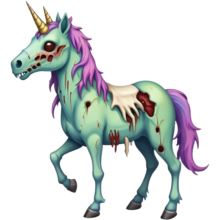 Beautiful Zombie unicorn emoji