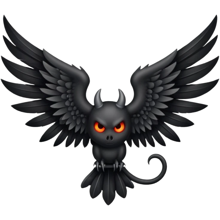 black and white wing devil emoji