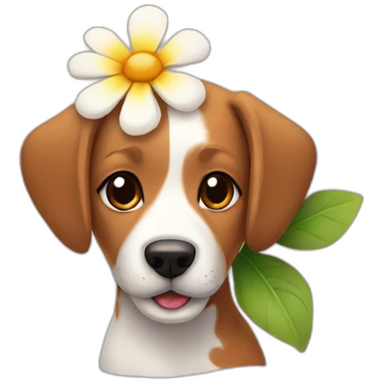 dog with flower emoji