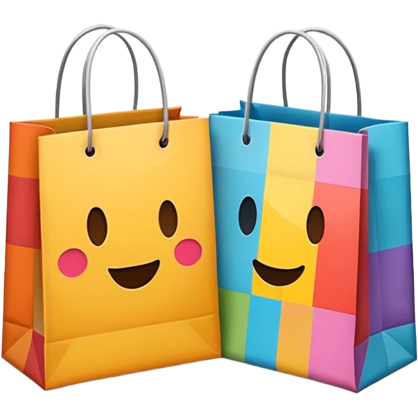 2 aesthetic shopping bag with pattern emoji