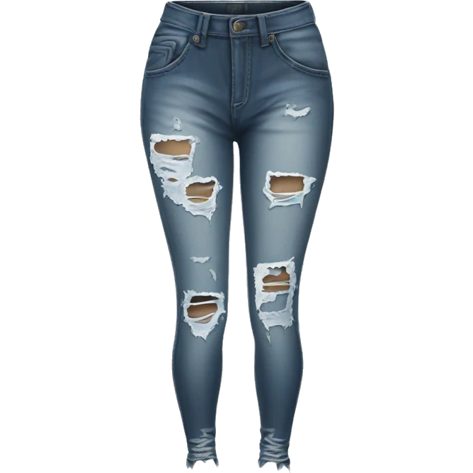 Realistic Isolated pair of ripped jeans jeggings.  emoji