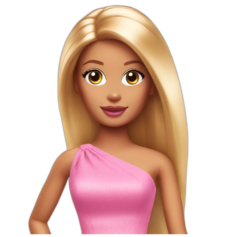 barbie doll pink dress emoji