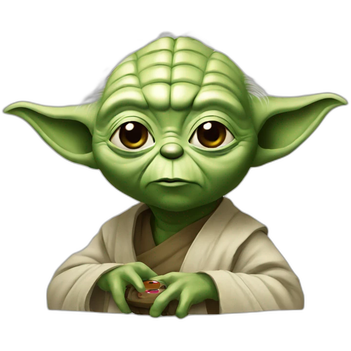Yoda watching youtube emoji