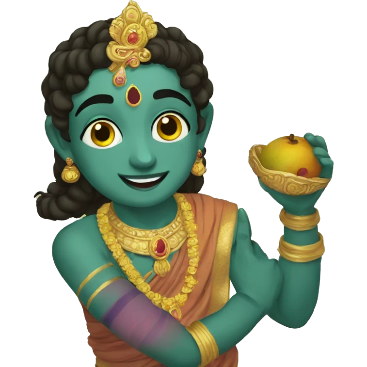 Krishna with floot emoji