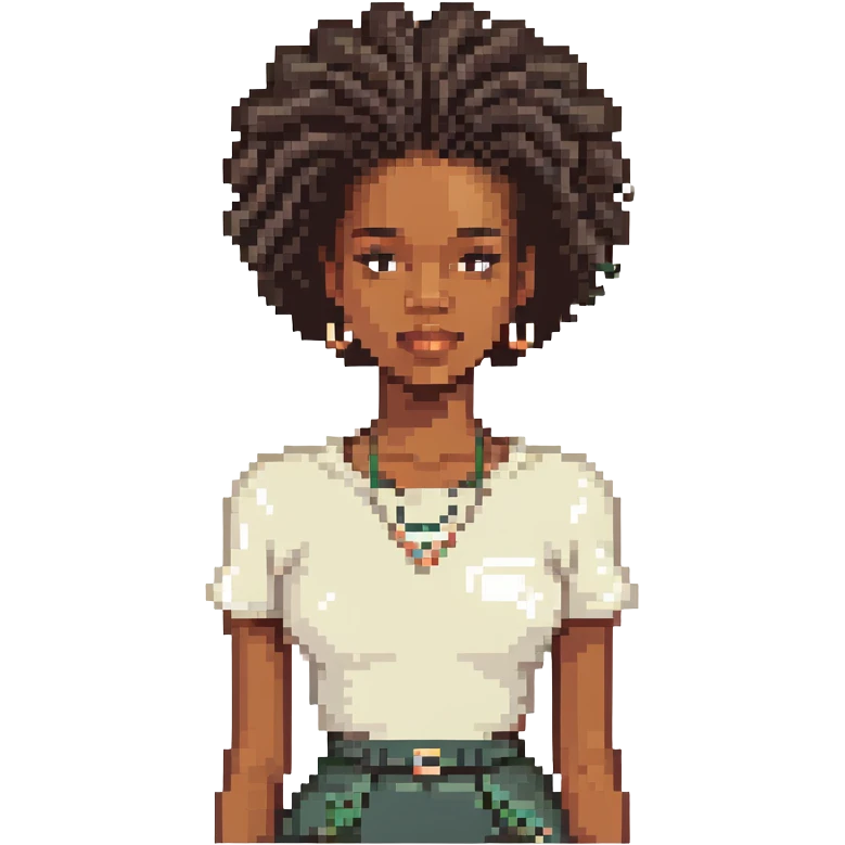 black woman with natural hair emoji
