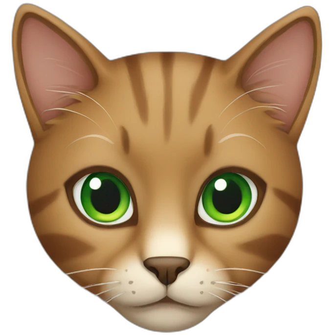 brown cat with green eyes emoji