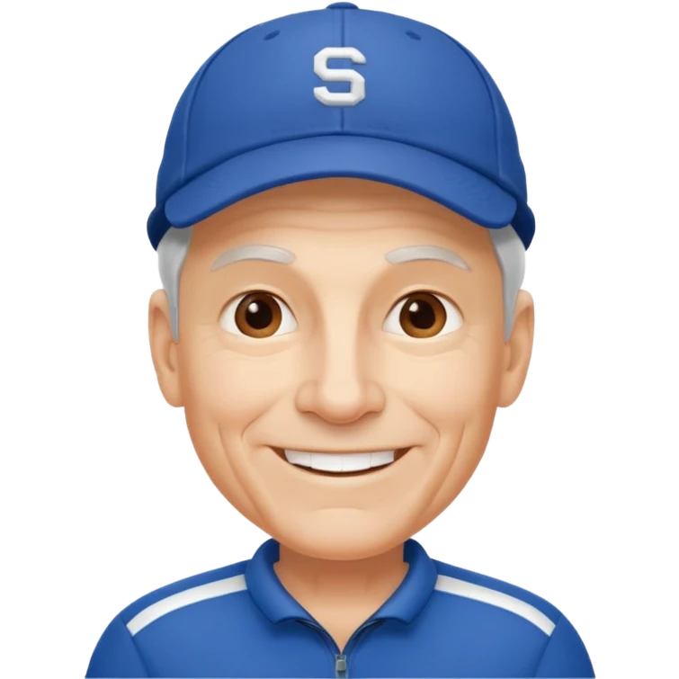 émoji d'un coach plutot agé sportif avec une casquette de sport emoji