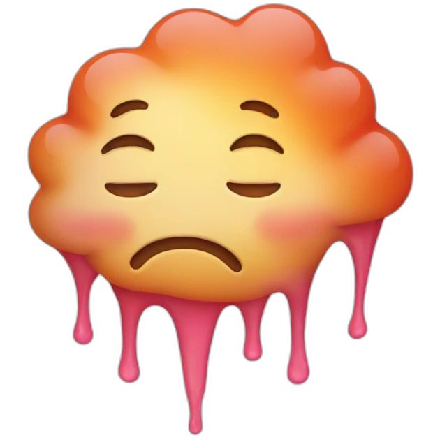 Cute face melting emoji