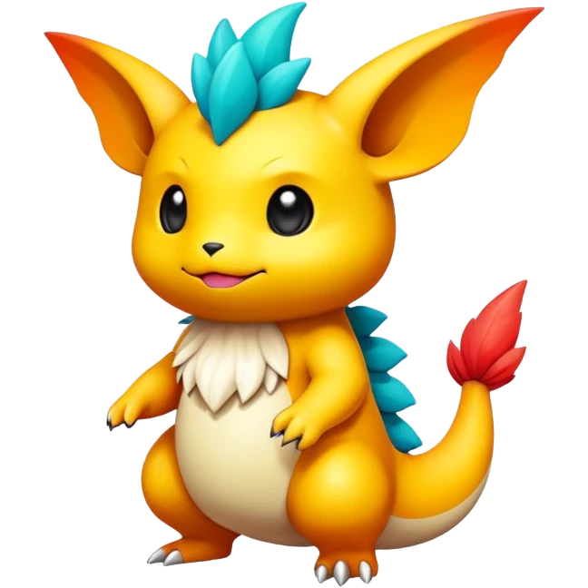 Randomly-colored chibi Fakémon-creature emoji