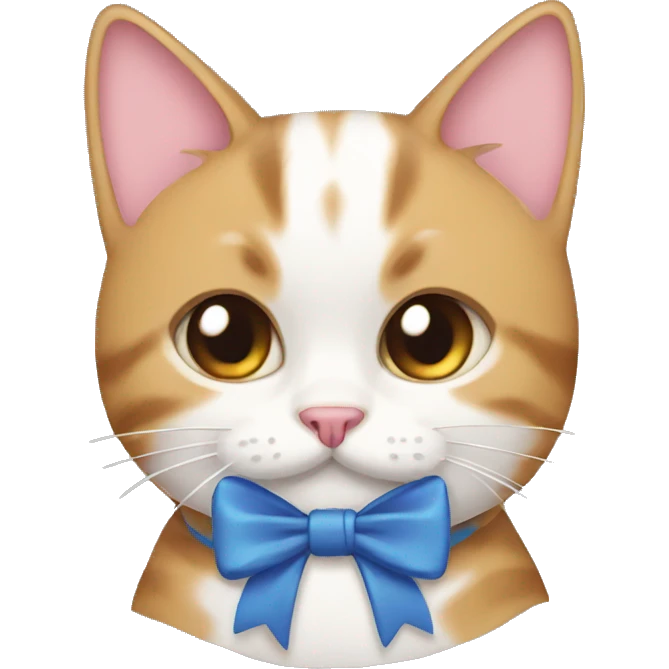Cat wearing a bow emoji