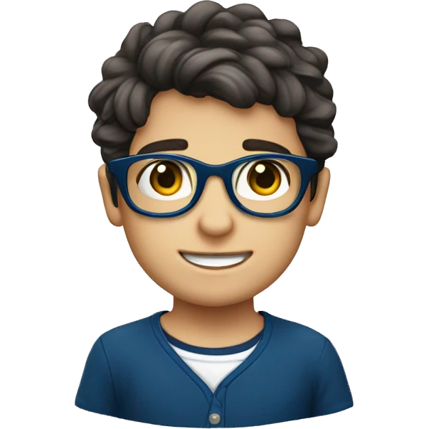 niño argentino con lentes azul marino emoji