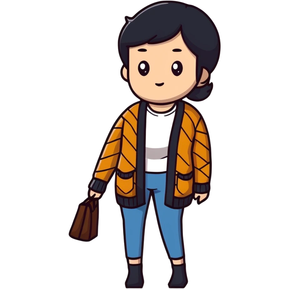 gray woman knit cardigan emoji