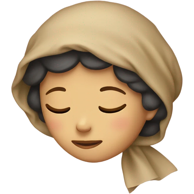 Girl with bonnet on sleeping emoji