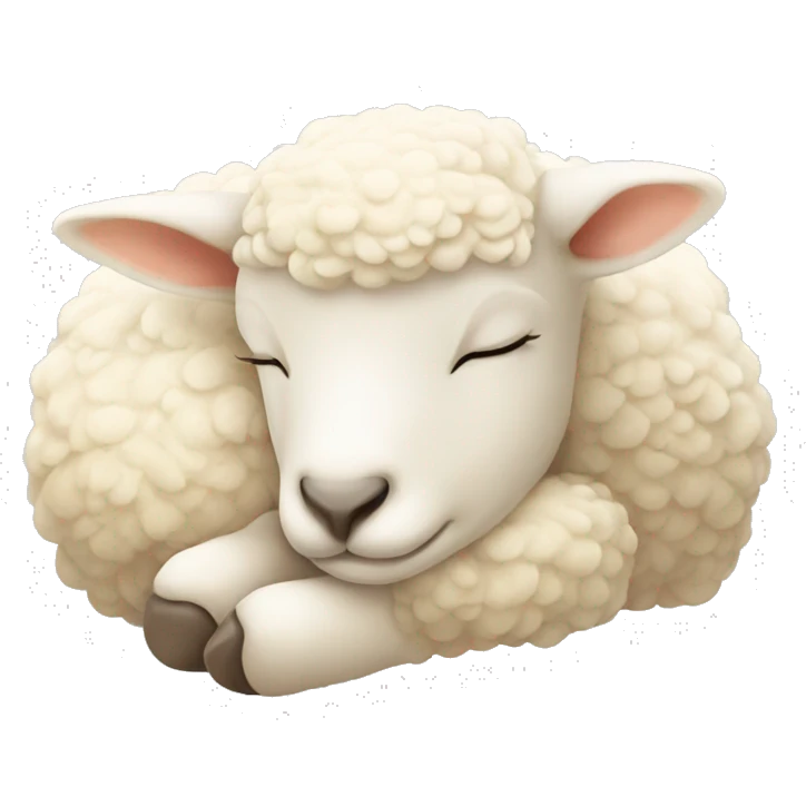 Cream colored sleeping lamb emoji